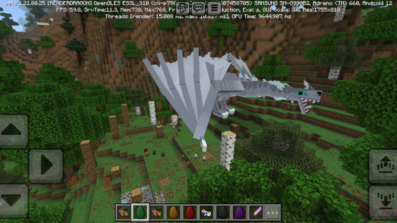 Dragon from Frost and Flames Mod for Minecraft PE