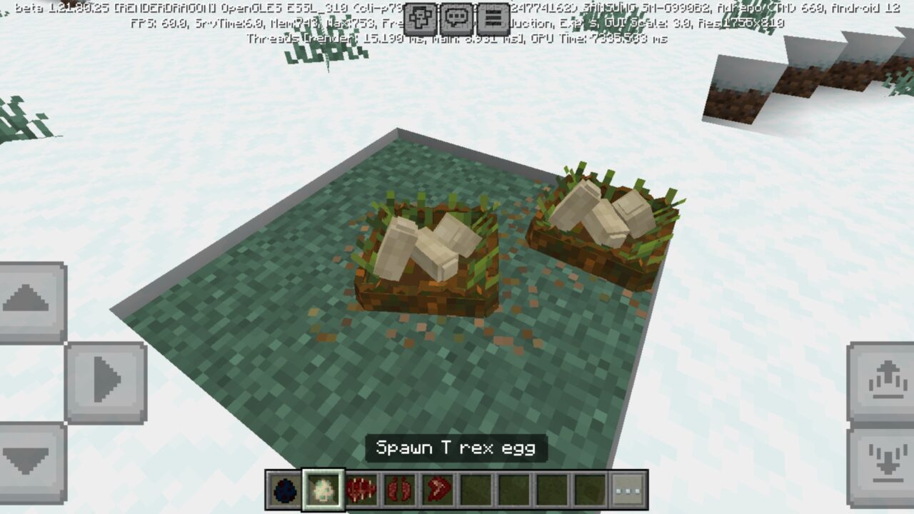 Eggs from T-Rex Mod for Minecraft PE