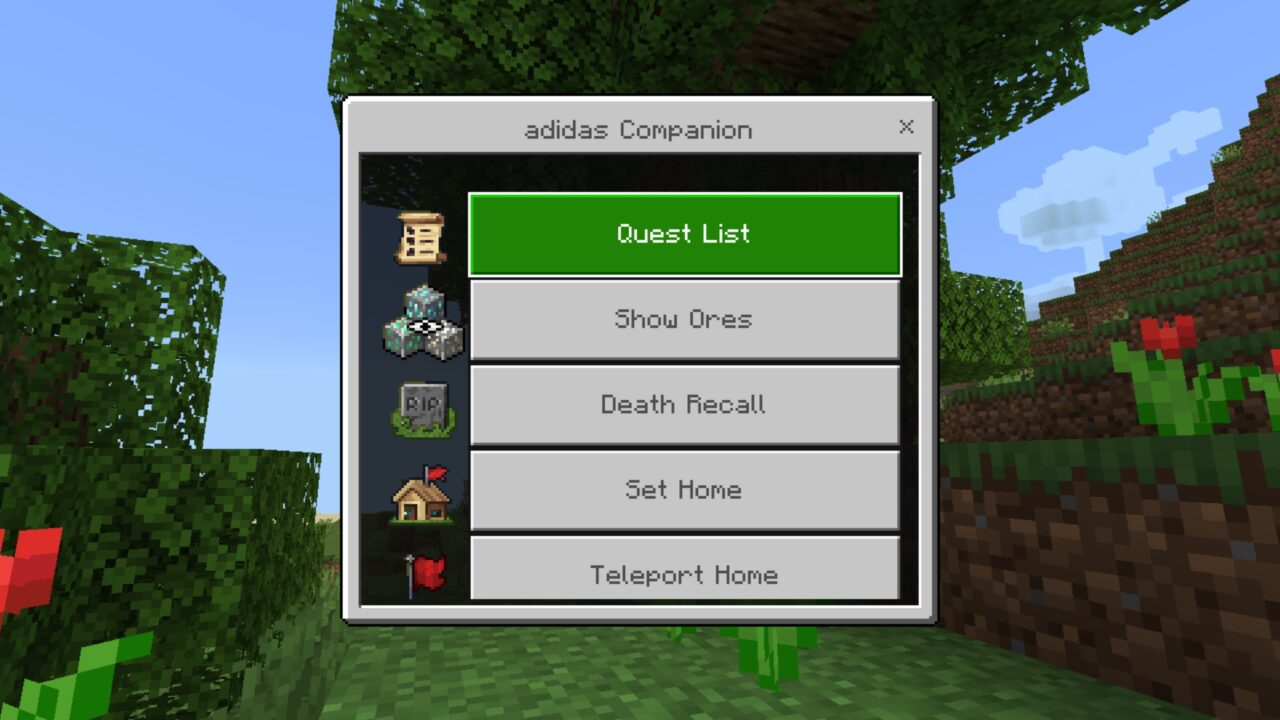 Info from Adidas Adventures Mod for Minecraft PE