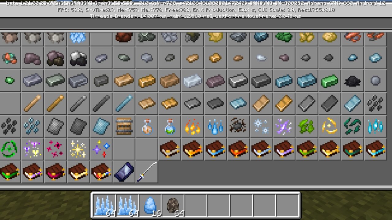 Inventory from TerraNova Mod for Minecraft PE