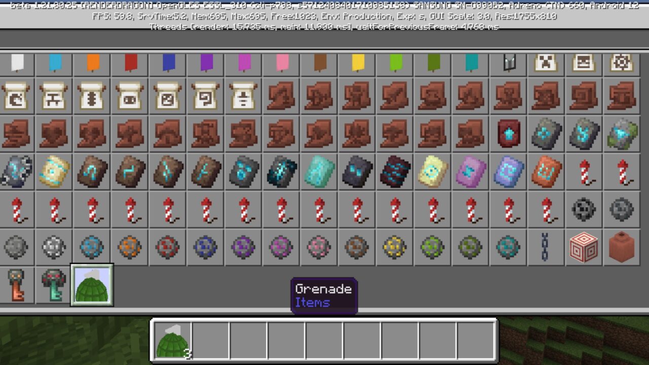 Item from Throwable Grenades Mod for Minecraft PE