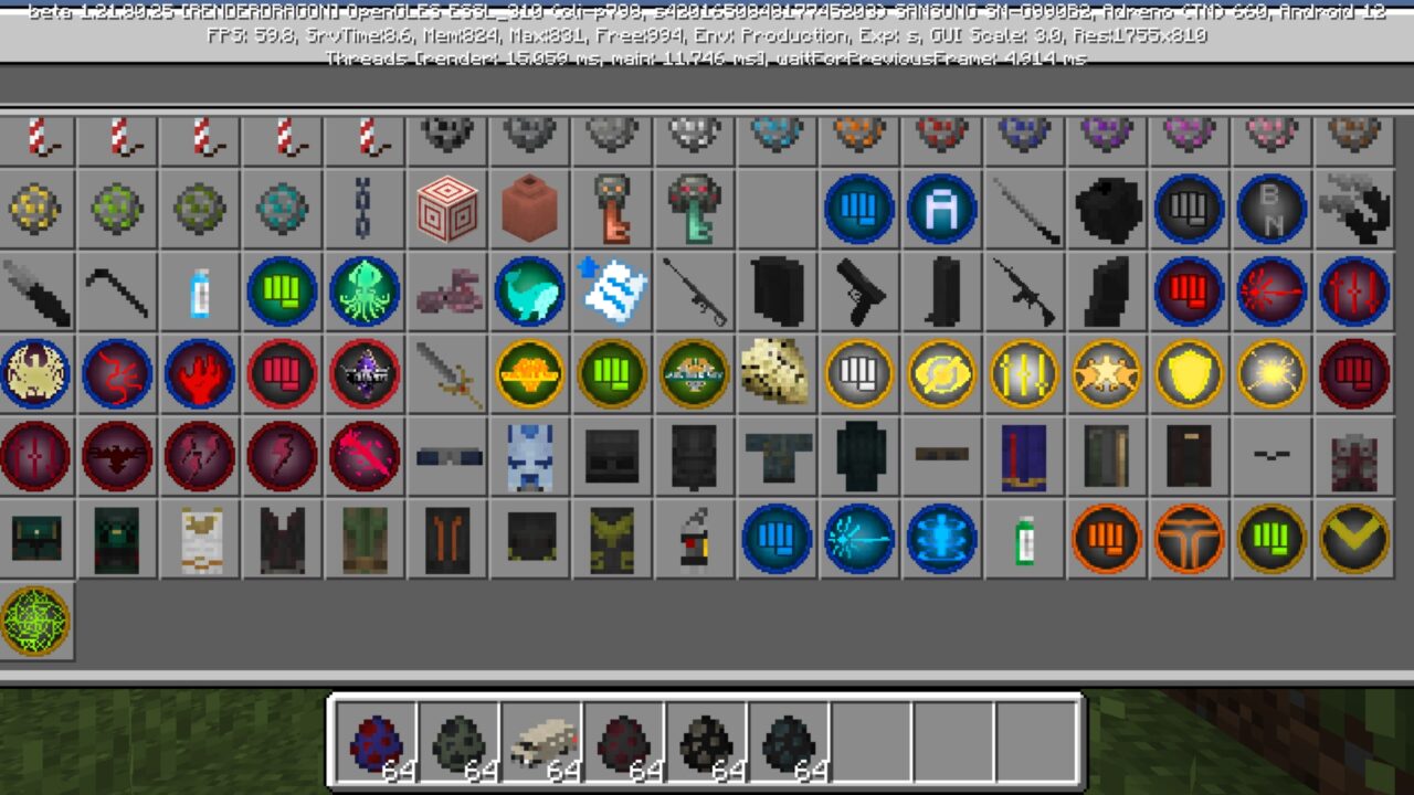 Items from The Boys Mod for Minecraft PE