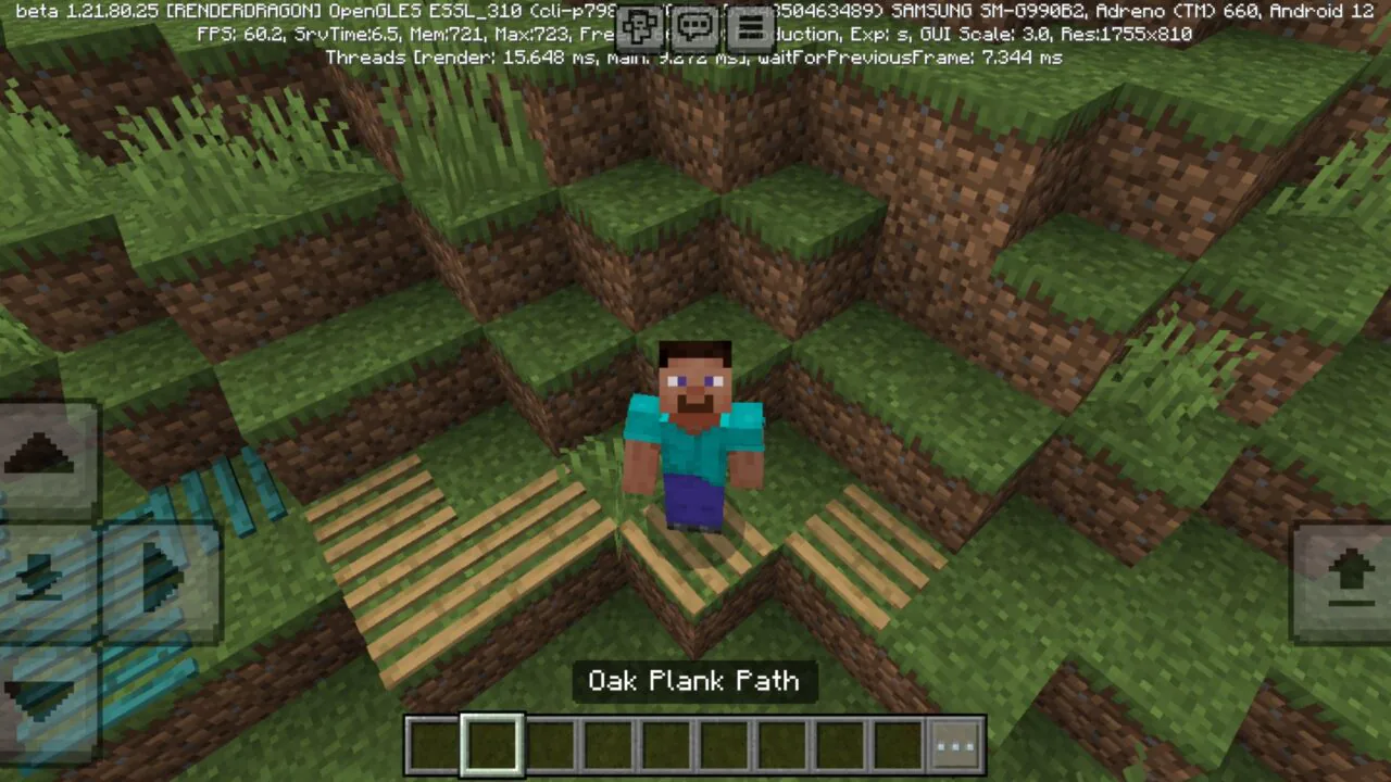 Oak Plank from Path Blocks Mod for Minecraft PE