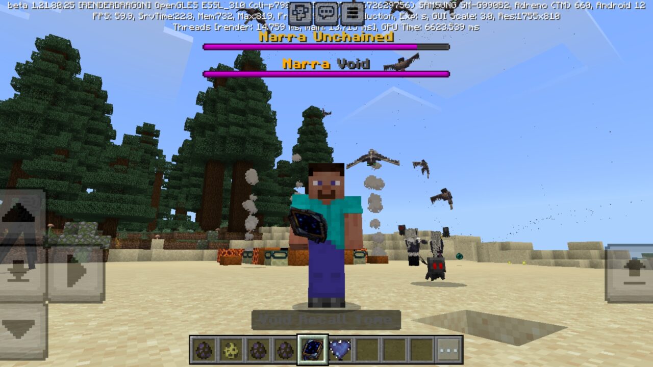 Options from Narra Mod for Minecraft PE
