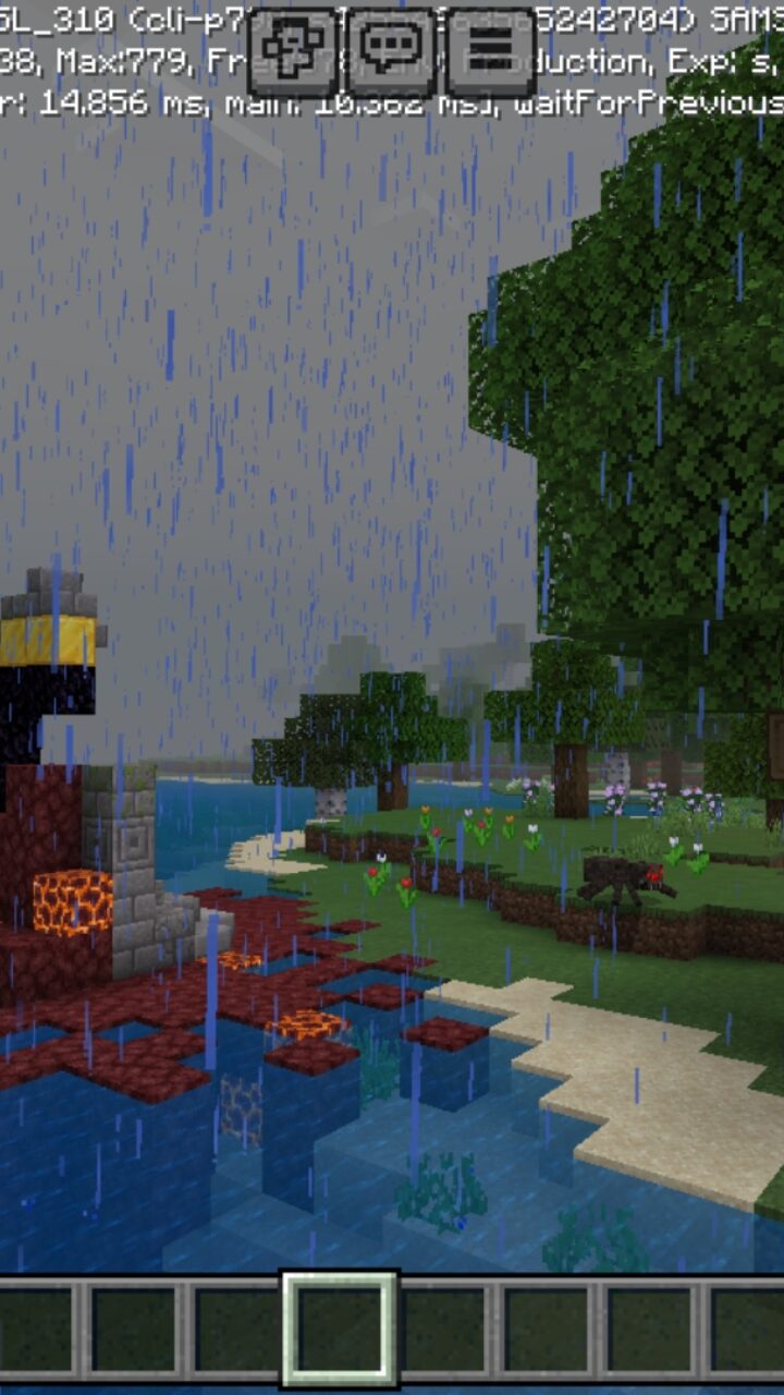 Rain from Dont Touch Grass Map for Minecraft PE