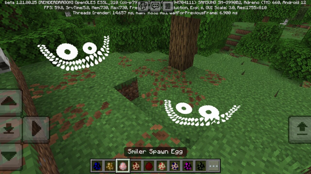 Smiler from Backrooms Mobs Mod for Minecraft PE