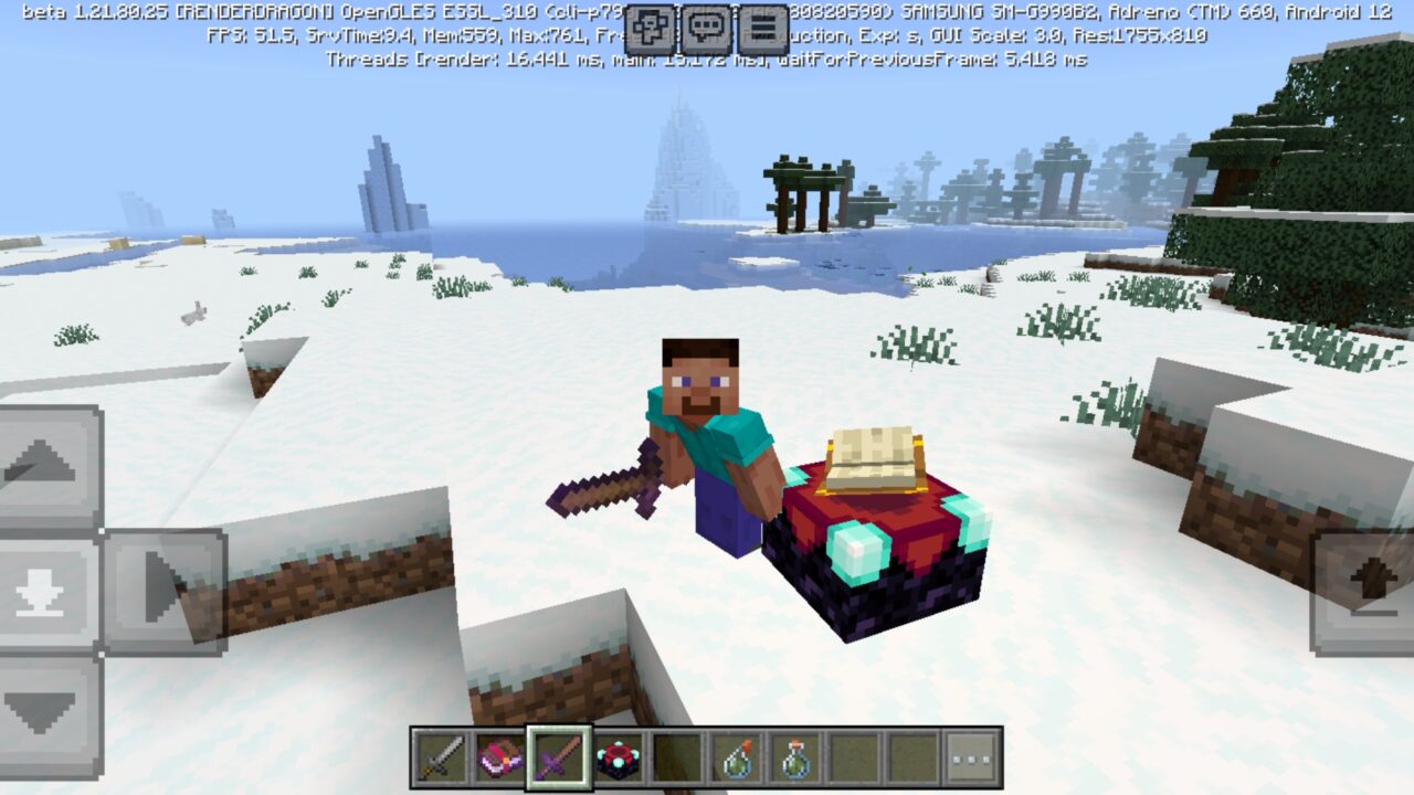 Table from Mending Mod for Minecraft PE