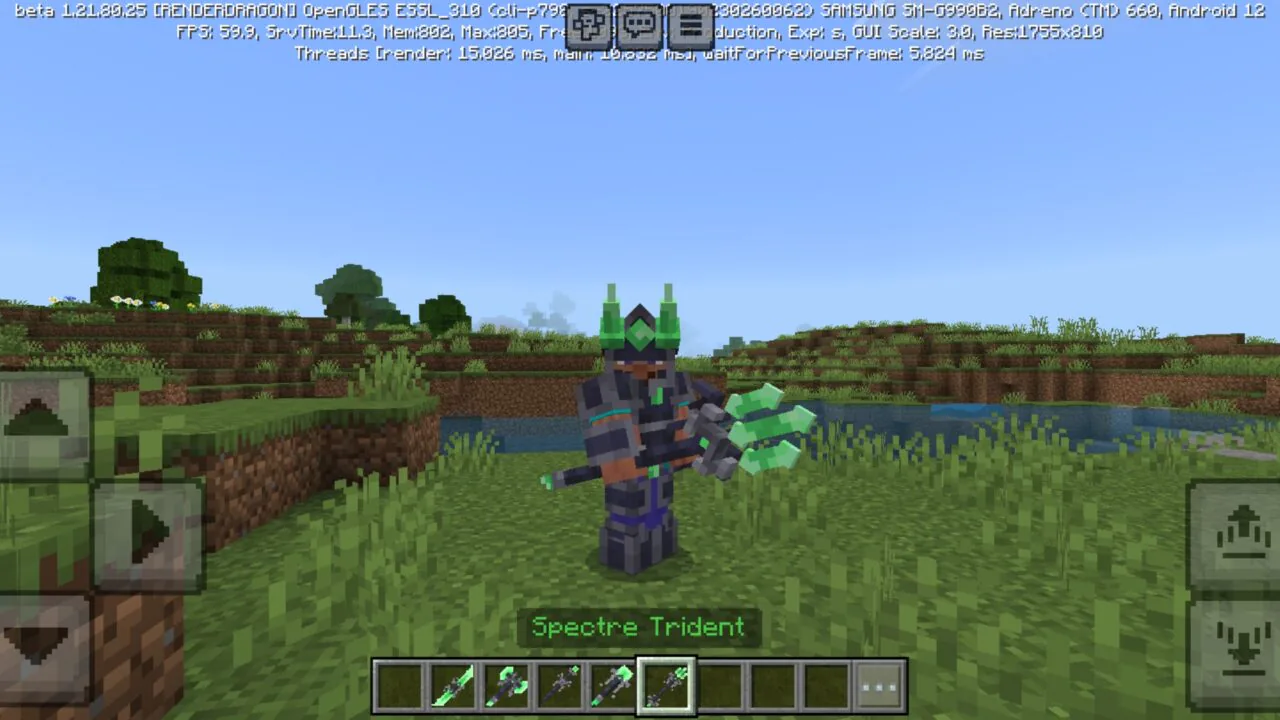Trident from Spectre Bound Equipment Mod for Minecraft PE