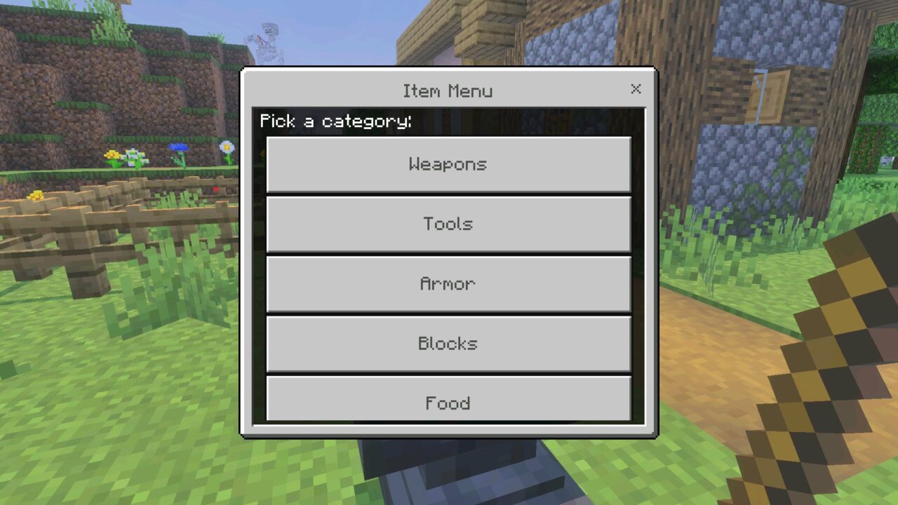 UI from Menu Mod for Minecraft PE