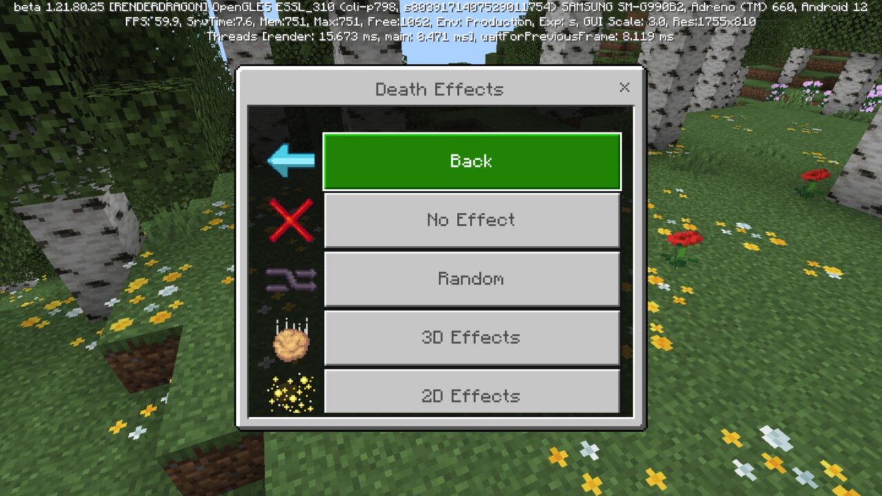 Variants from Damage Effects Mod for Minecraft PE