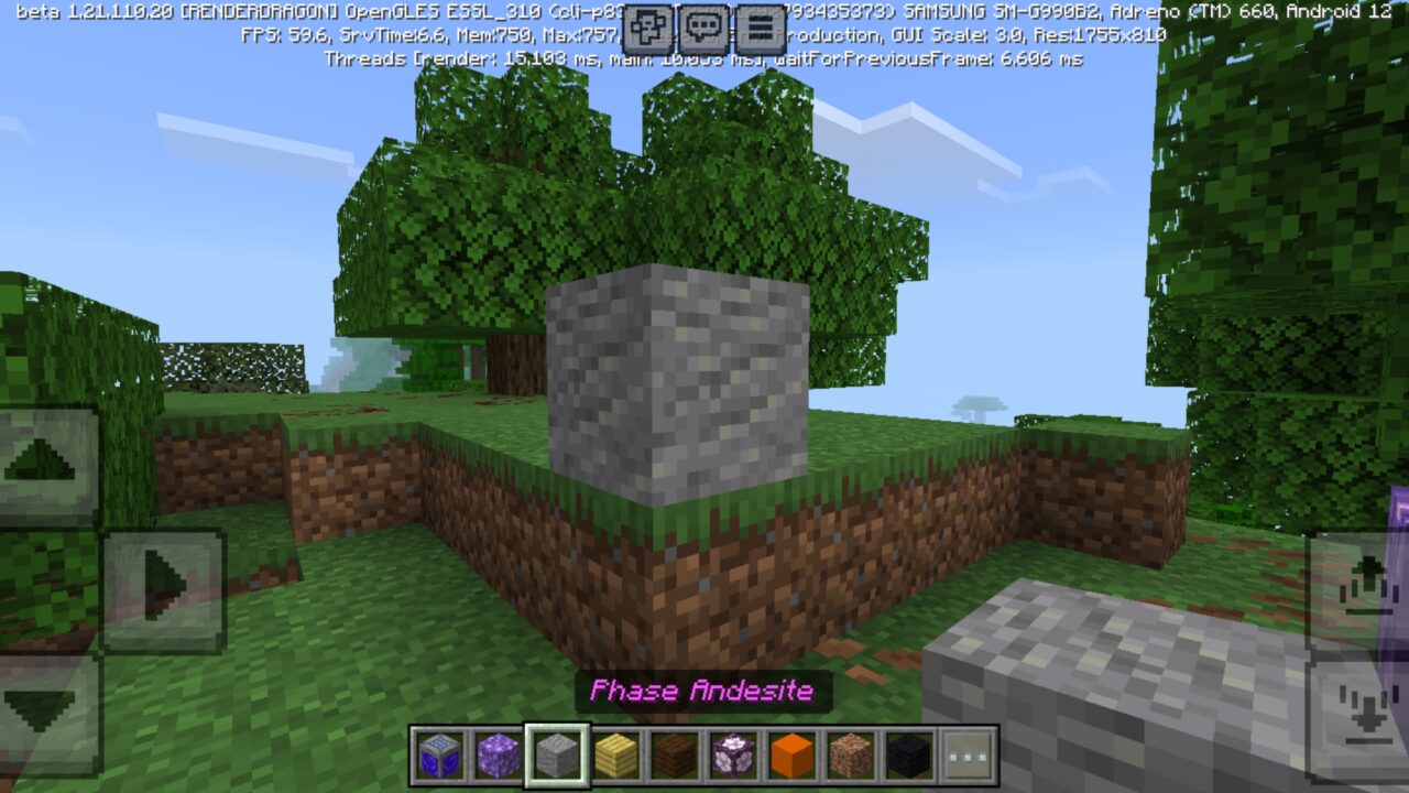 Andesite from Walk Through Blocks Mod for Minecraft PE