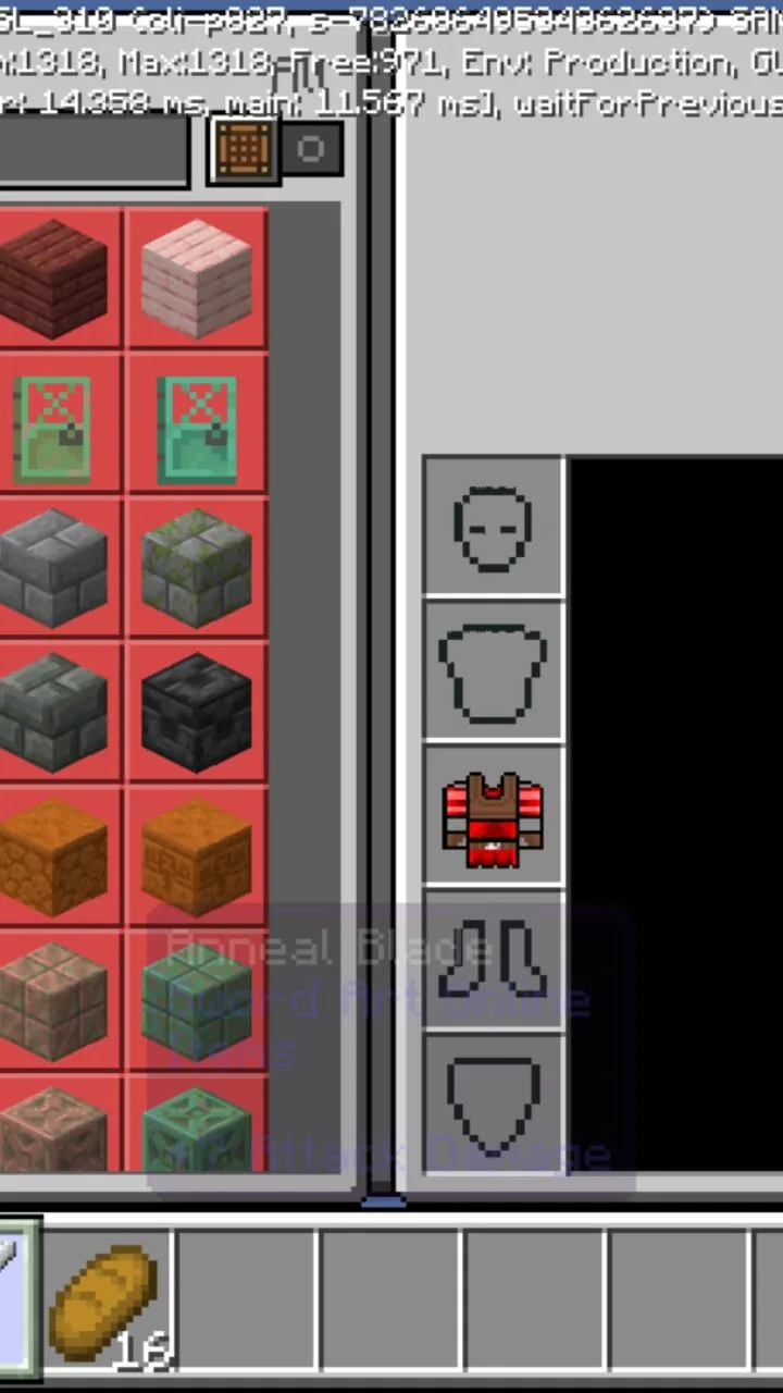 Armor from Sword Art Online Map for Minecraft PE