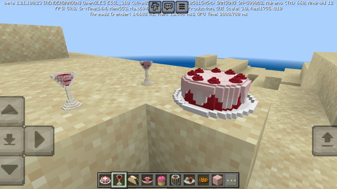 Cake from Food Decorations Mod for Minecraft PE