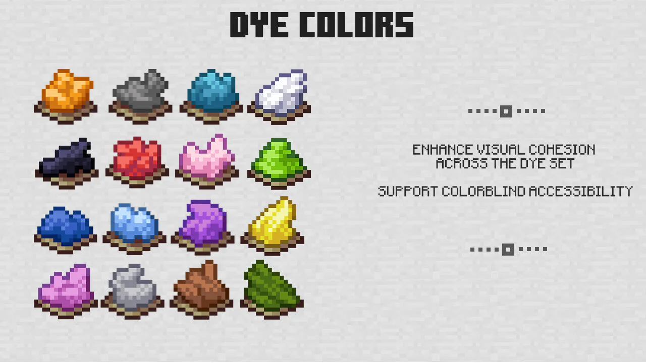Dye Colors from Minecraft PE 1.21