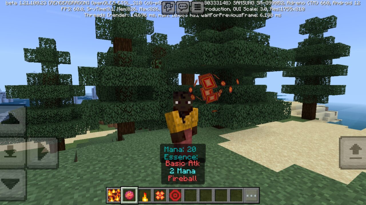 Fireball from Fire Magic Mod for Minecraft PE