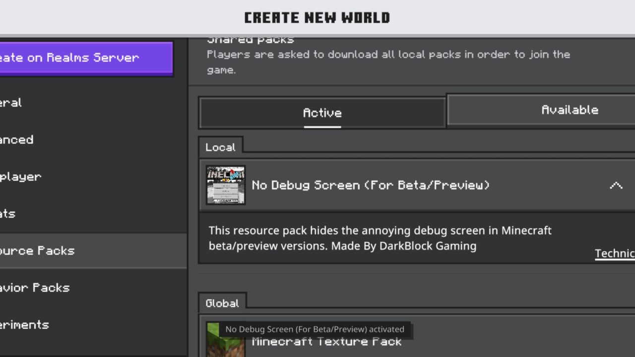 Install from Beta Hider Texture Pack for Minecraft PE