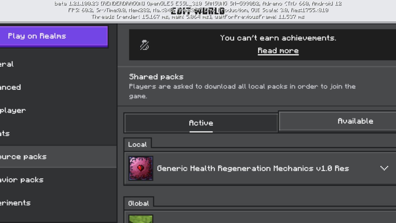 Install from Health Regeneration Mod for Minecraft PE