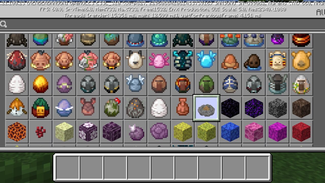 Inventory from Cozy Campfire Mod for Minecraft PE