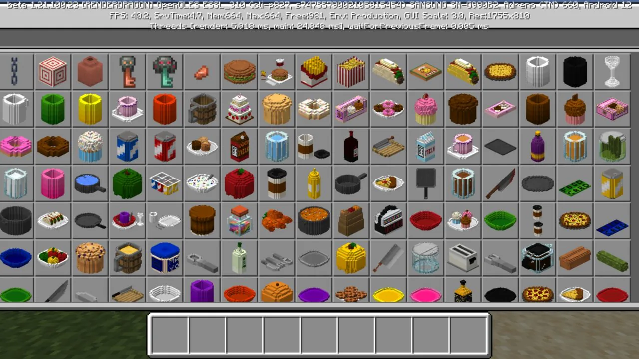 Items from Food Decorations Mod for Minecraft PE