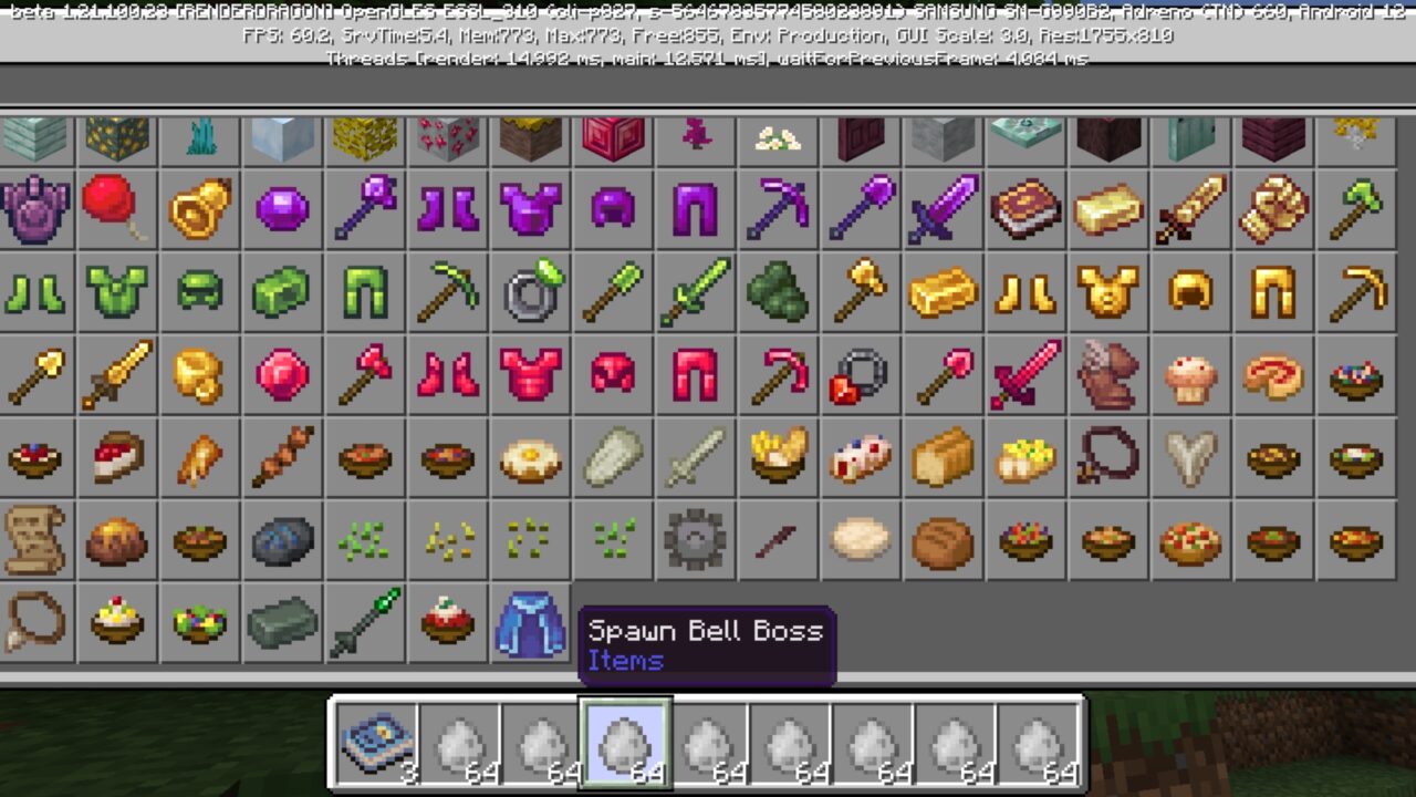 Items from Sky Biomes Mod for Minecraft PE