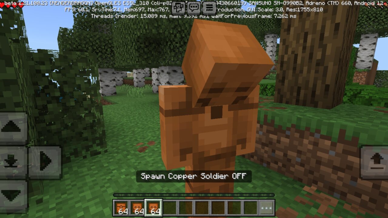 Mob from Copper Soldiers Mod for Minecraft PE