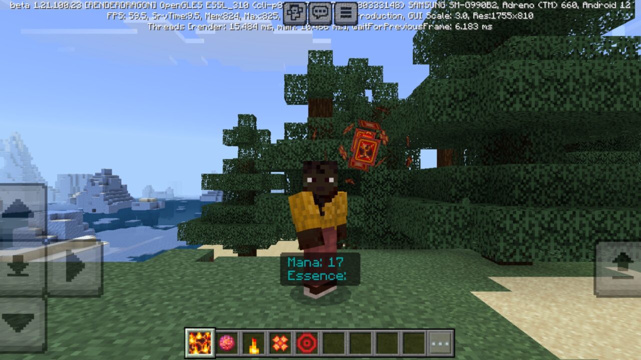 Options from Fire Magic Mod for Minecraft PE