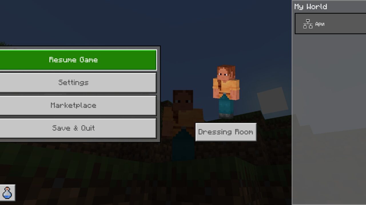 Pause from Beta Hider Texture Pack for Minecraft PE