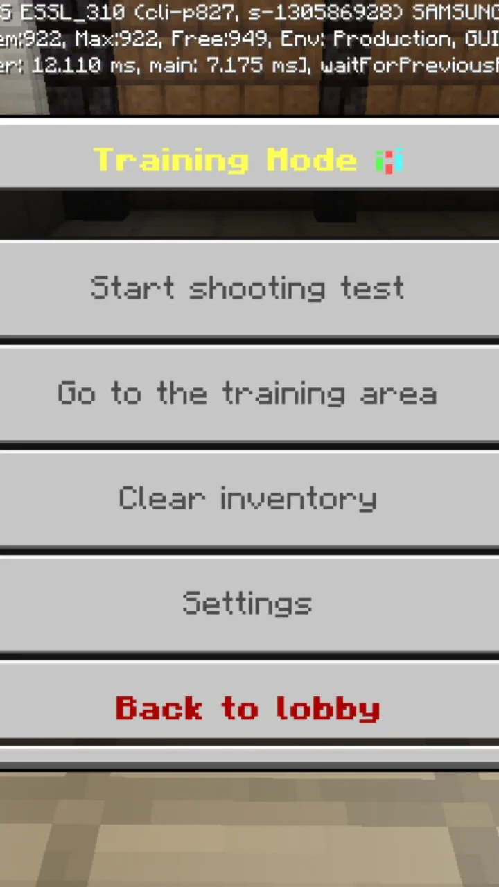 Settings from Gun World Map for Minecraft PE