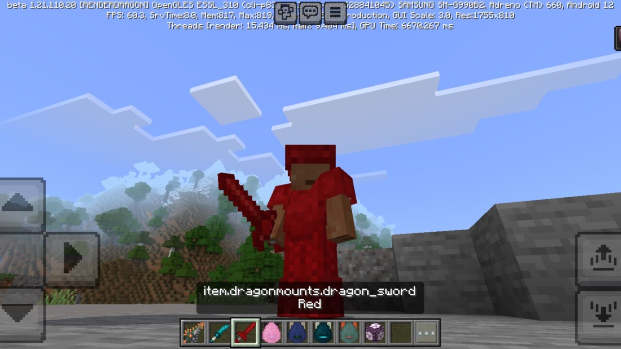 Sword from Dragon Mounts Mod for Minecraft PE