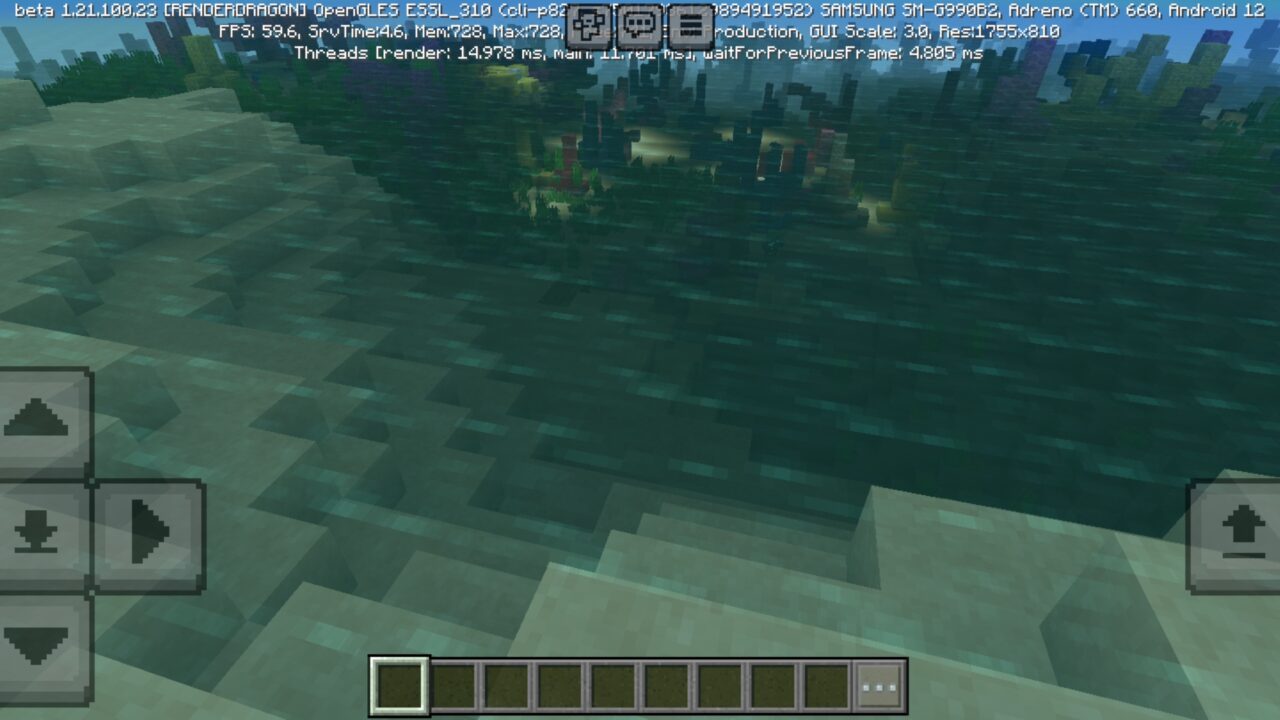 Underwater from Moving Texture Pack for Minecraft PE