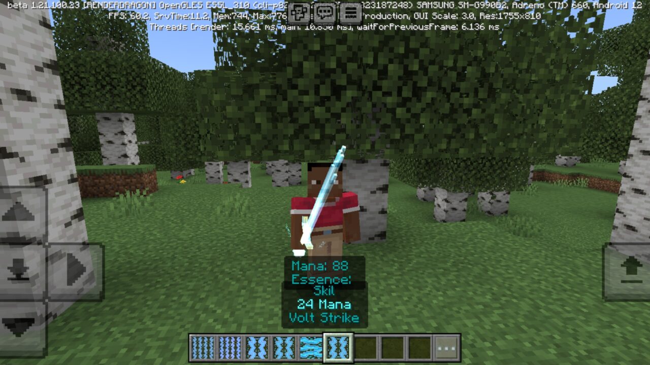Weapon from Lightning Magic Mod for Minecraft PE
