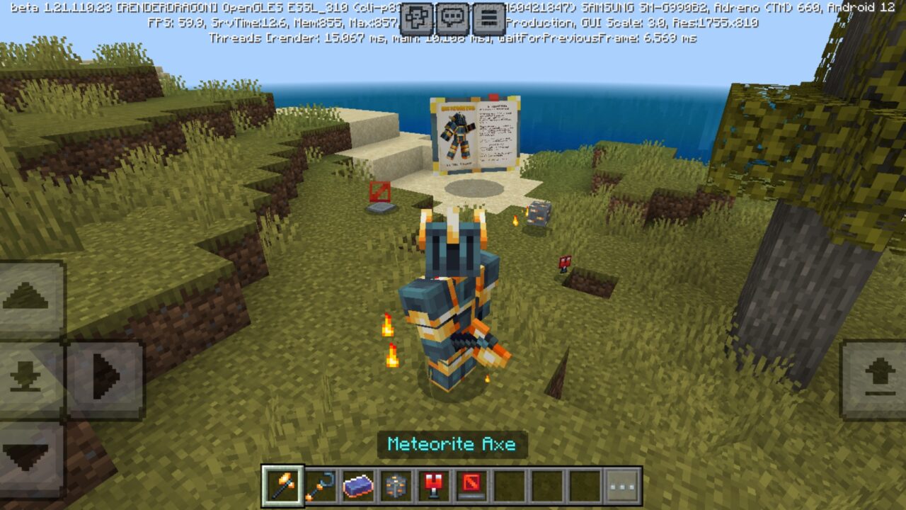 Axe from Meteorites Mod for Minecraft PE
