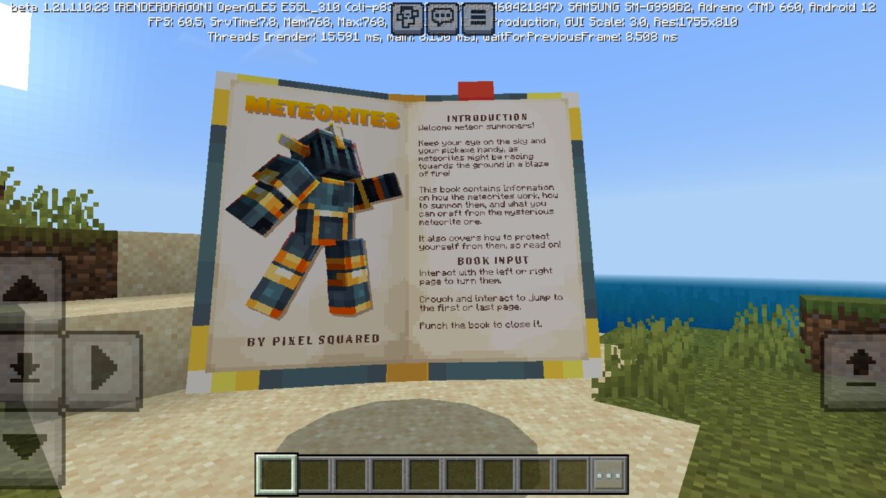 Book from Meteorites Mod for Minecraft PE