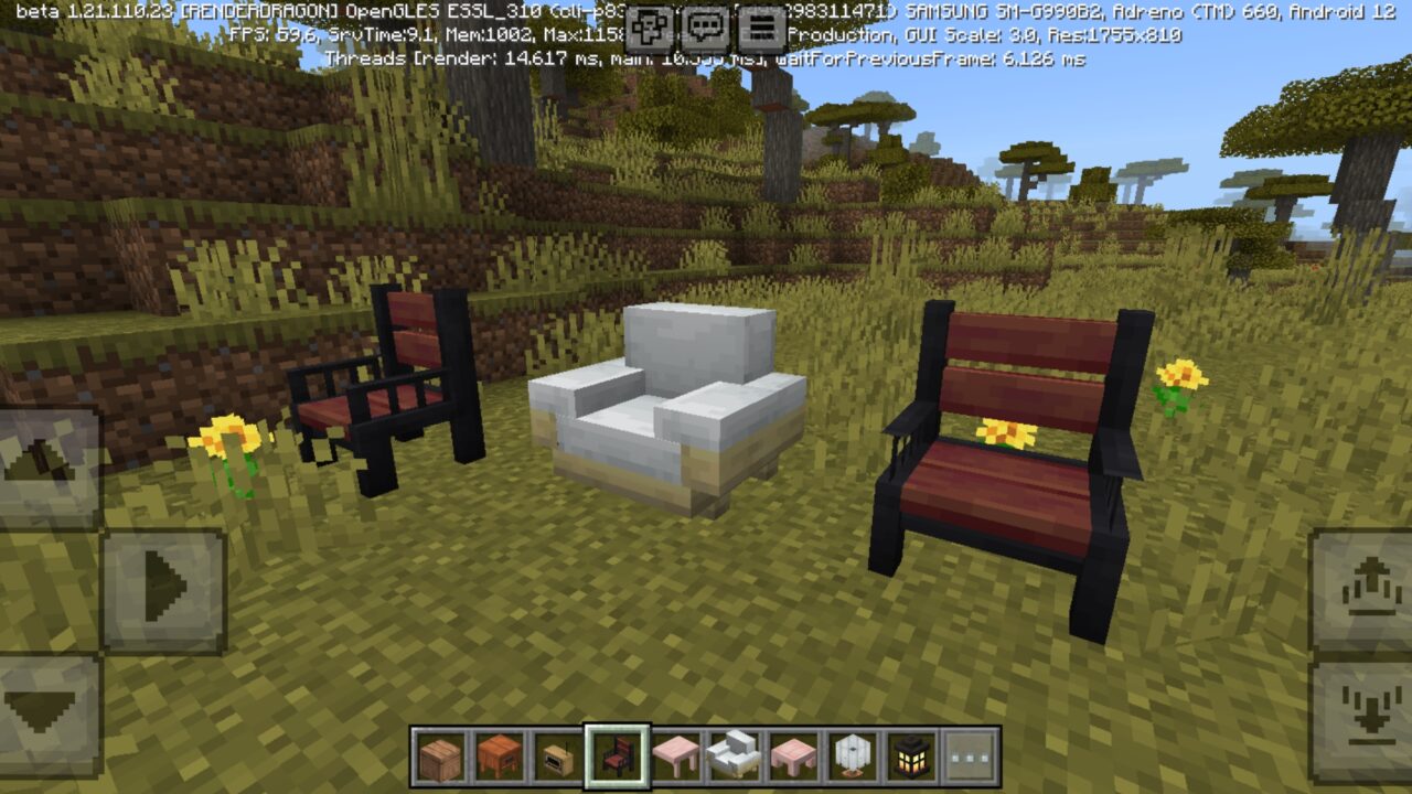 Chairs from Fabulous Furniture Mod for Minecraft PE