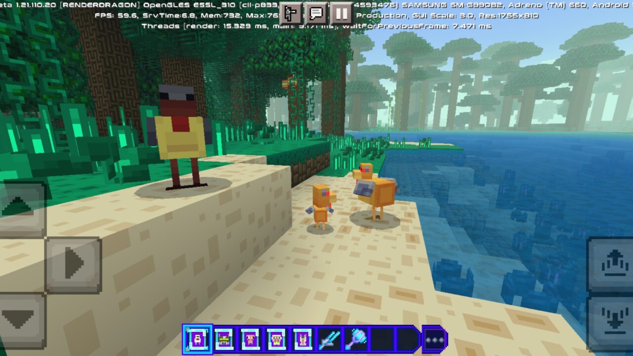 Chicken from Cyberpunk Neon Texture Pack for Minecraft PE