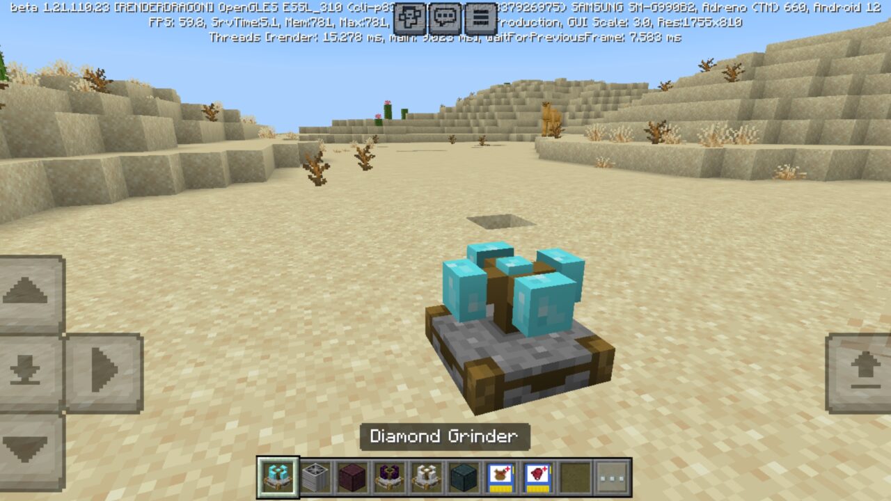 Diamond from Fans and Grinders Mod for Minecraft PE