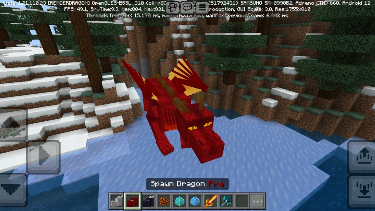 Fire from Dragon Mounts 3 Mod for Minecraft PE