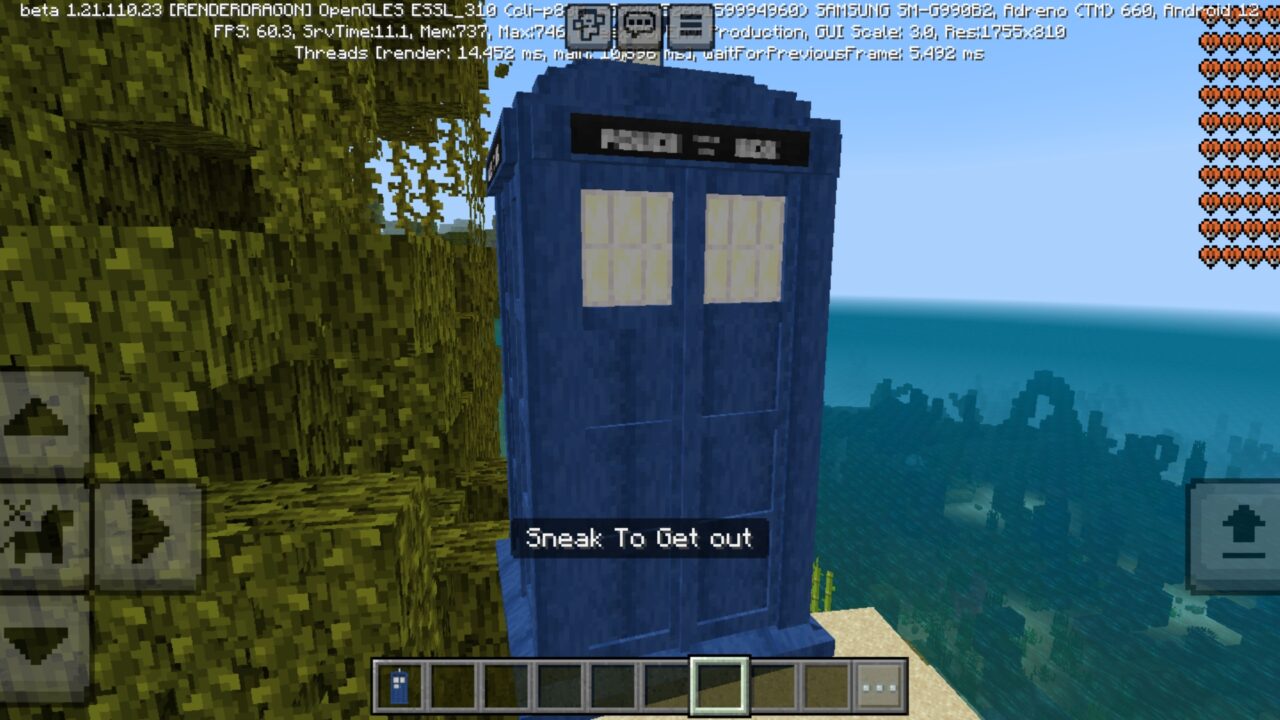 Get Out from Tardis Mod for Minecraft PE
