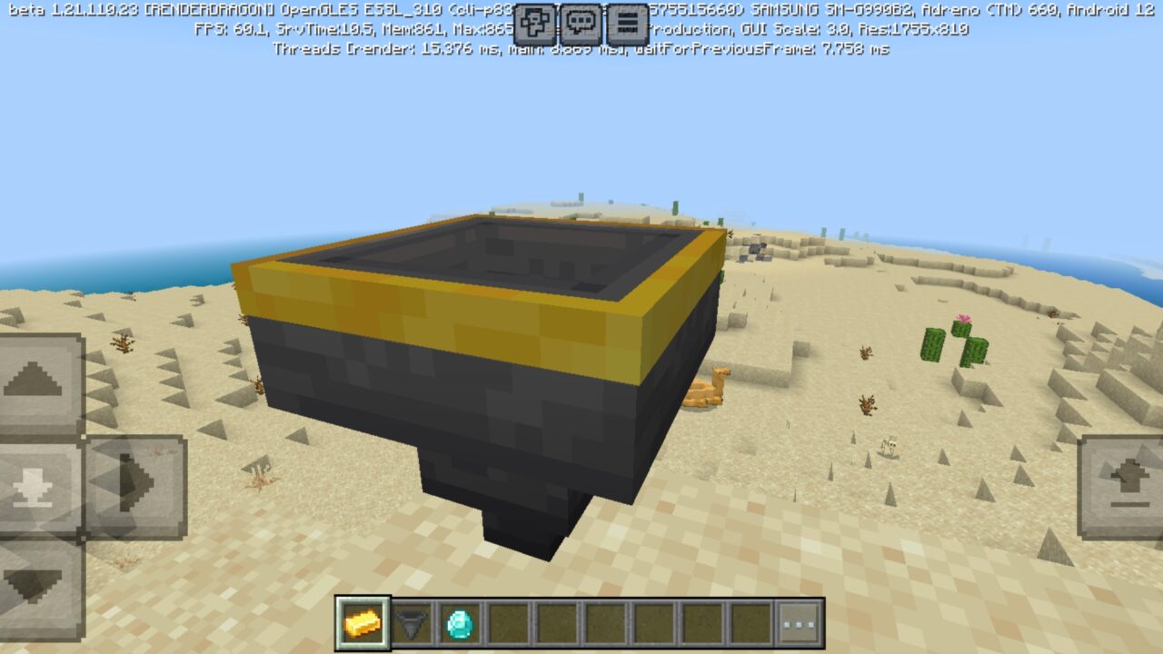 Gold from Hopper Mod for Minecraft PE