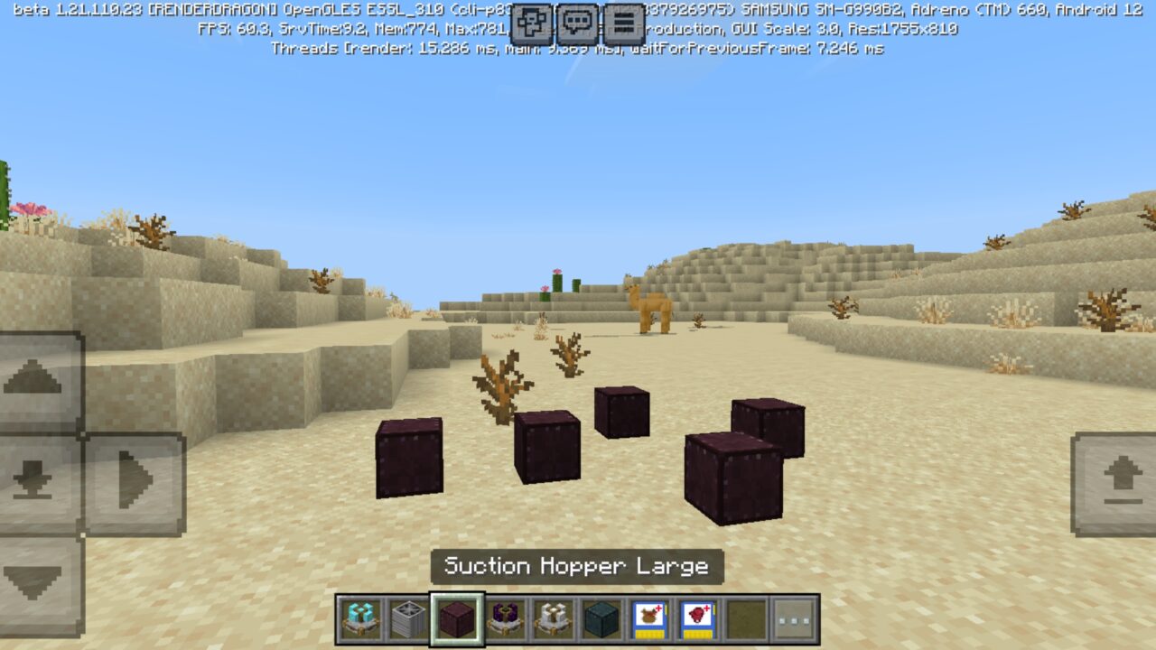 Hopper from Fans and Grinders Mod for Minecraft PE