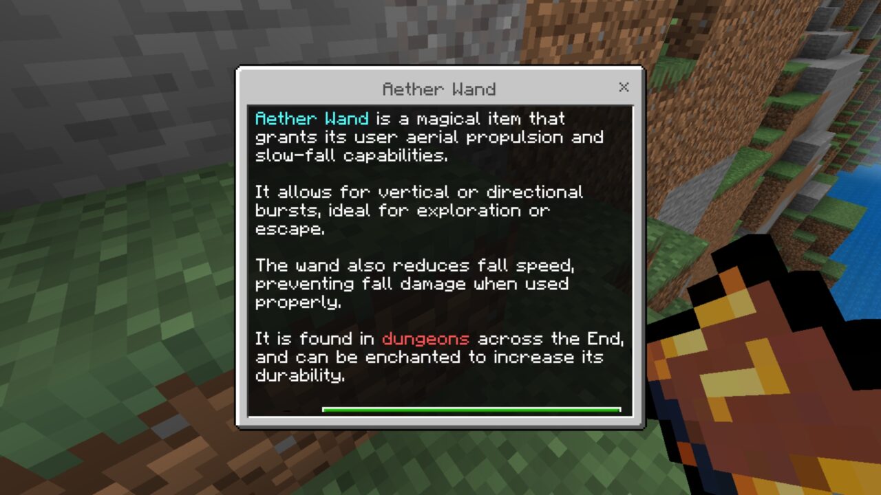 Info from Beyond the End Mod for Minecraft PE