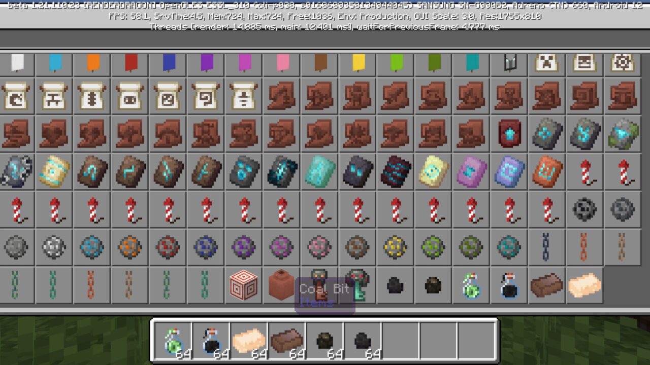 Inventory from Bits Mod for Minecraft PE
