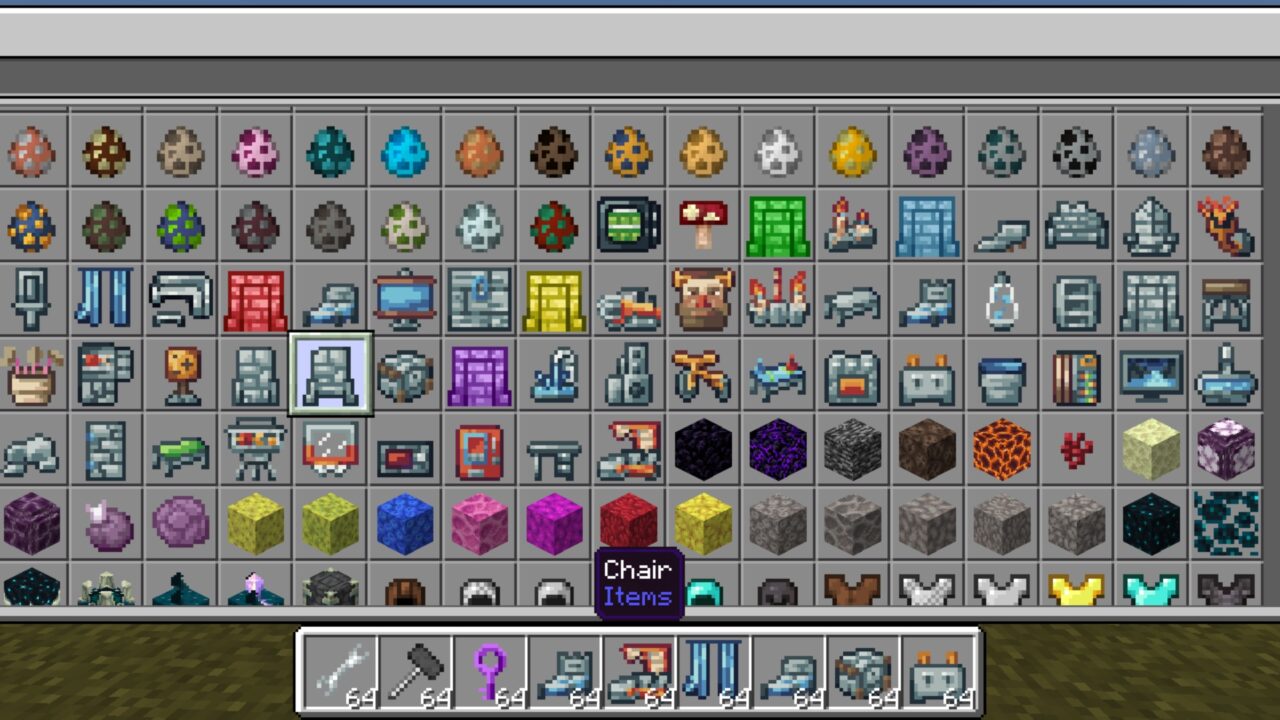 Inventory from Cave Furniture Mod for Minecraft PE