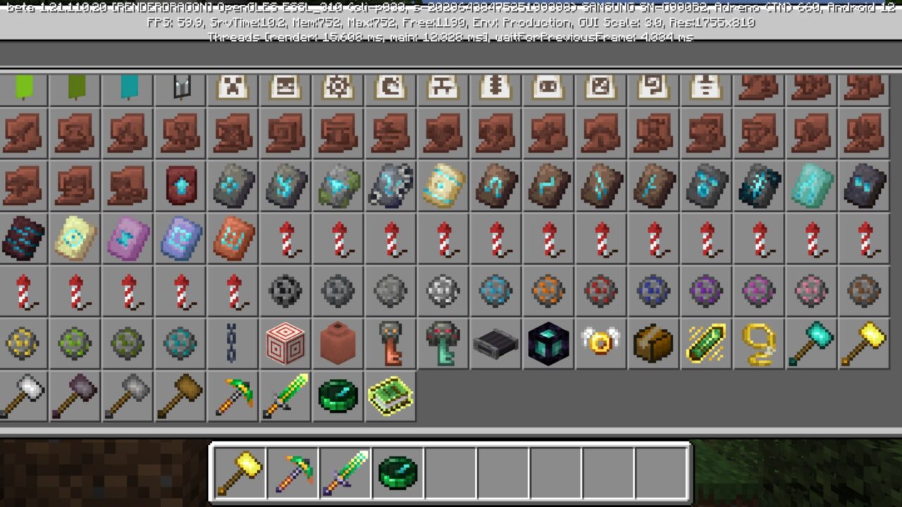 Inventory from Innovations Craft Mod for Minecraft PE