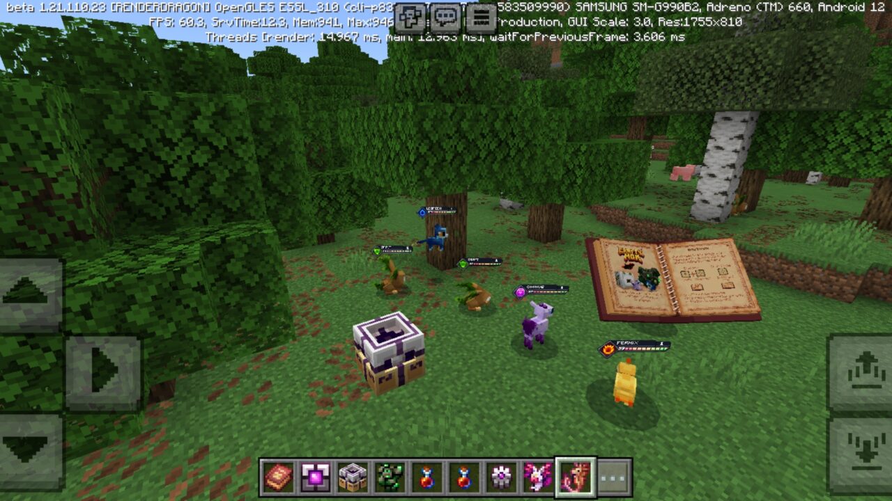 Items from Craftymon Mod for Minecraft PE