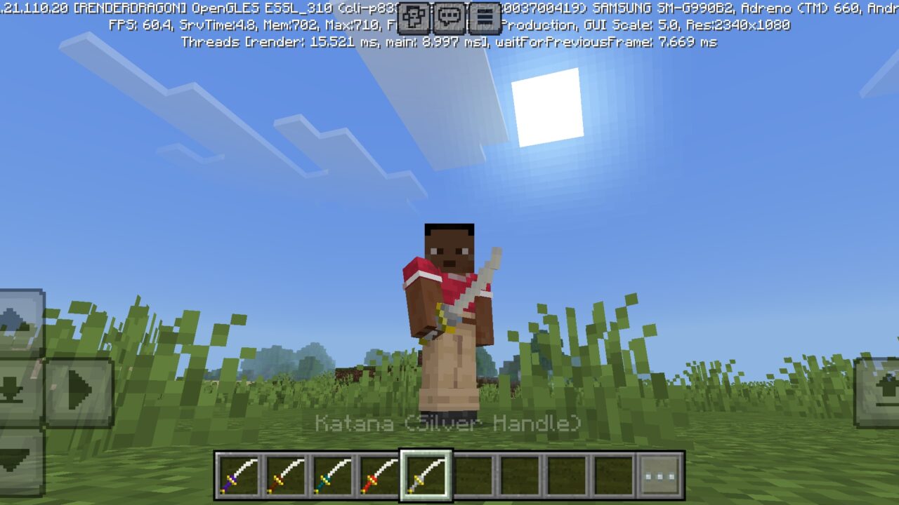 Katanas Mod for Minecraft PE