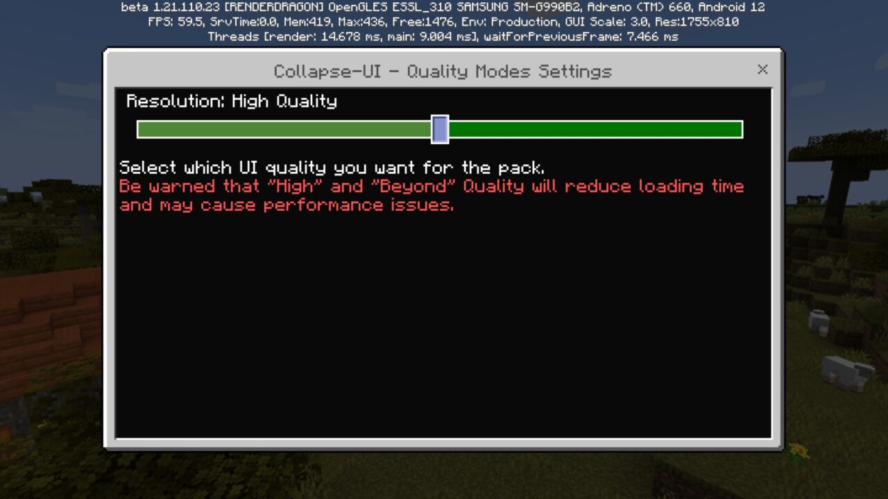 Modes from Collapse UI Texture Pack for Minecraft PE