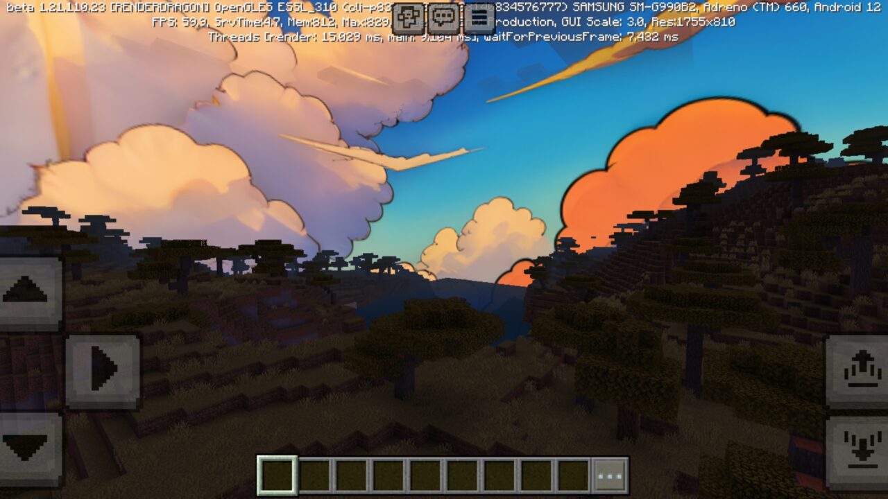 Night from Cartoon Clouds Texture Pack for Minecraft PE