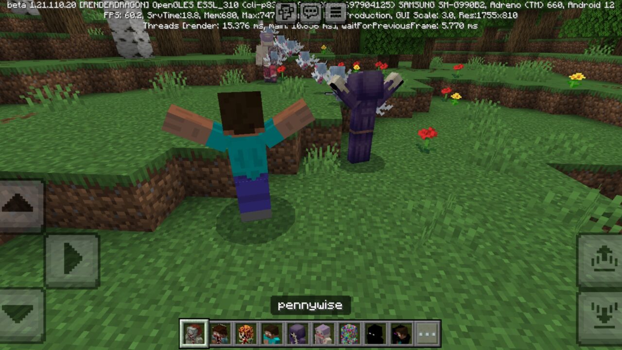 Options from Herobrine Mod for Minecraft PE