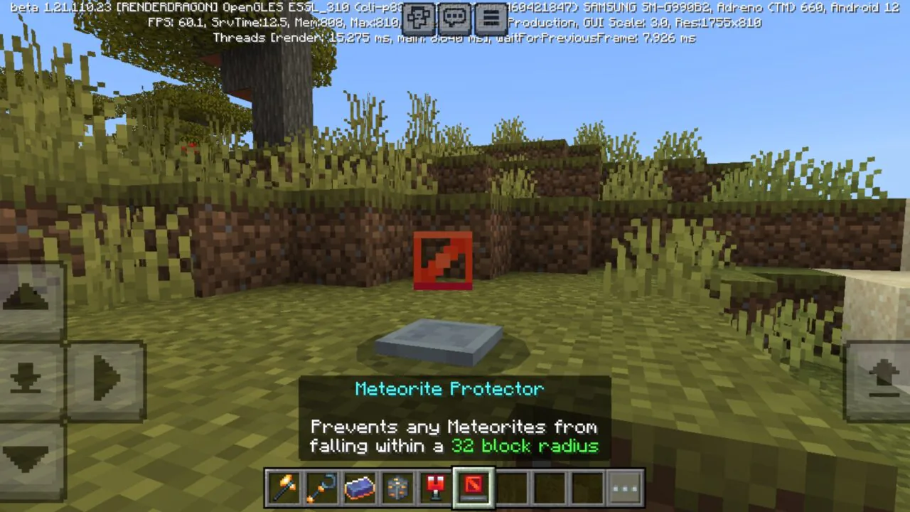 Protector from Meteorites Mod for Minecraft PE